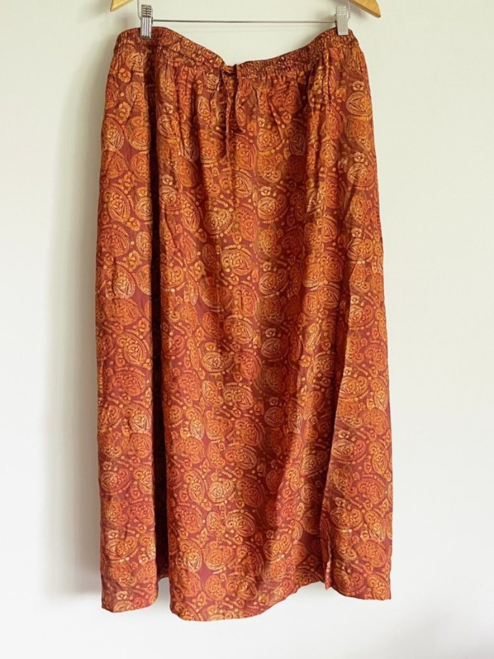 Lucy & Yak Skirt Size 3XL 24/26 Burgundy Orange Autumn Esme Maxi Pockets NWT